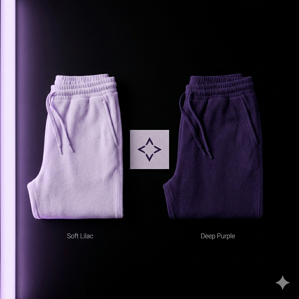 Wide Leg Sweat Pants — Soft Lilac / Deep Purple Color Variants | Aevora