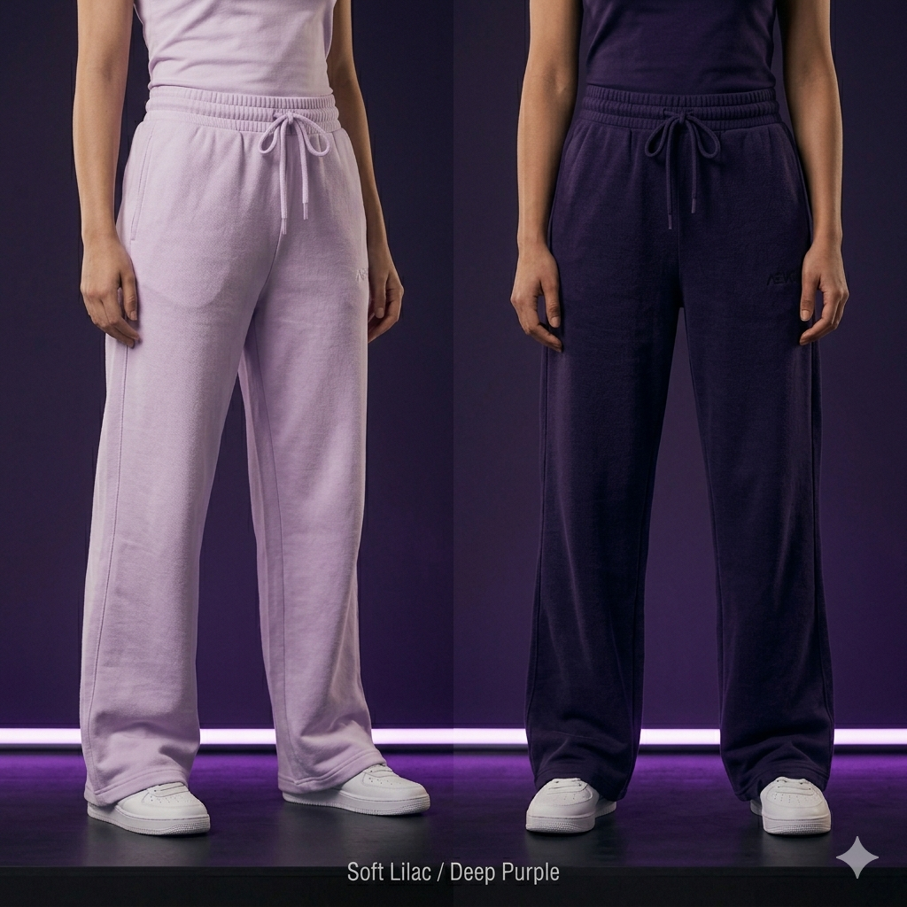 Wide Leg Sweat Pants — Fabric & Drape Detail | Aevora