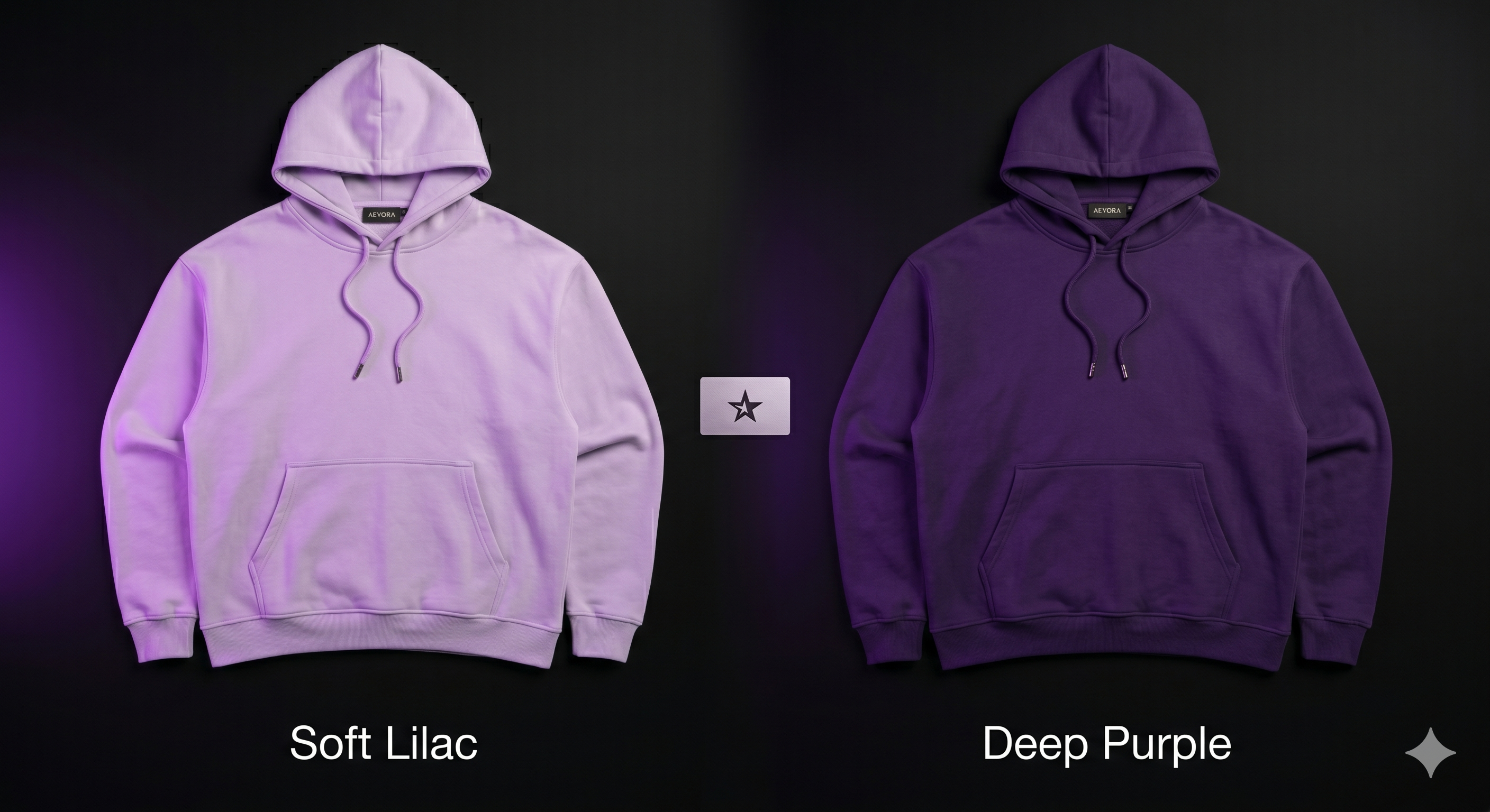 KAHET Hoodie — Soft Lilac & Deep Purple Color Variants | Aevora